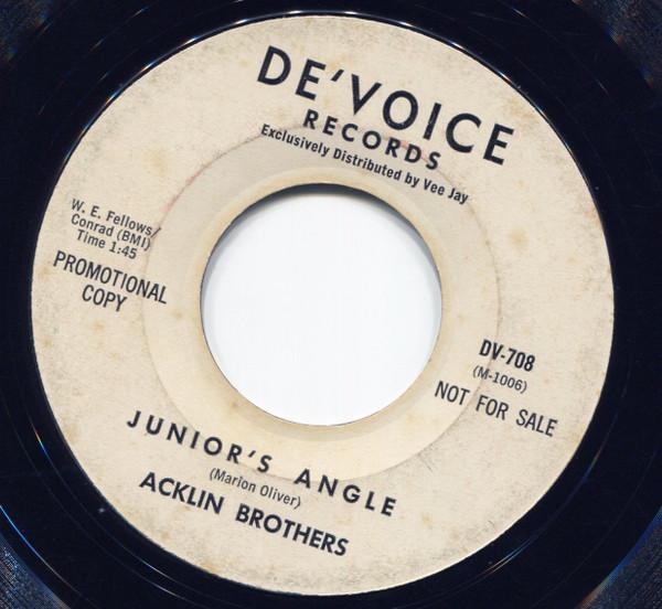 Acklin Brothers - Junior's Angle / I Want My Baby