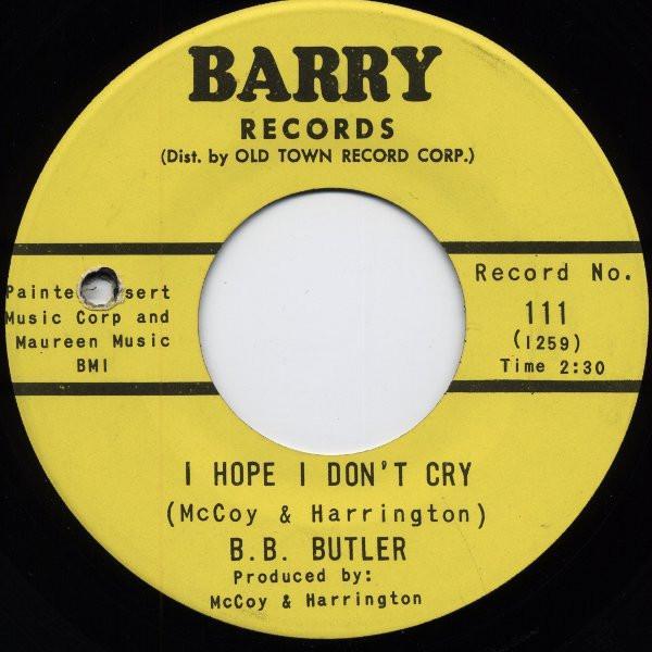 Bee Bee Butler - I Hope I Don't Cry / As Long As You Love Me