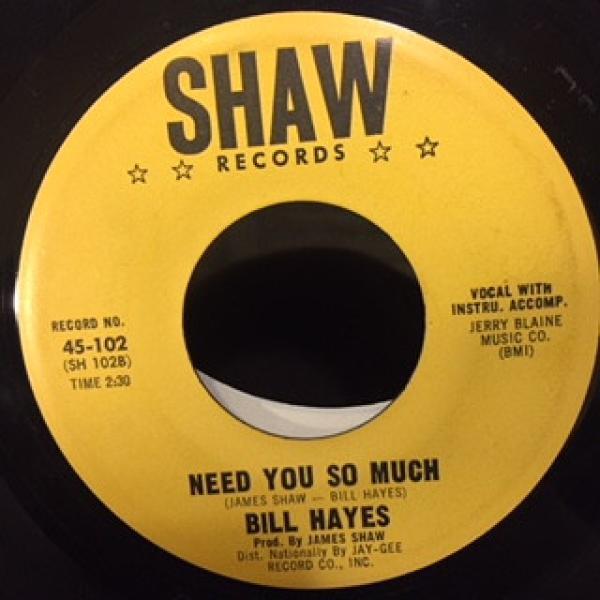 Bill Hayes (12) - Need You So Much / I'm All Alone