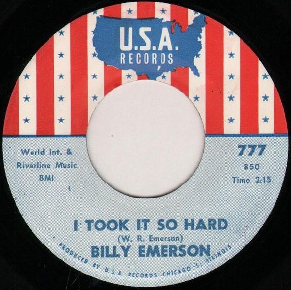 Billy Emerson - I Took It So Hard / When It Rains It Pours