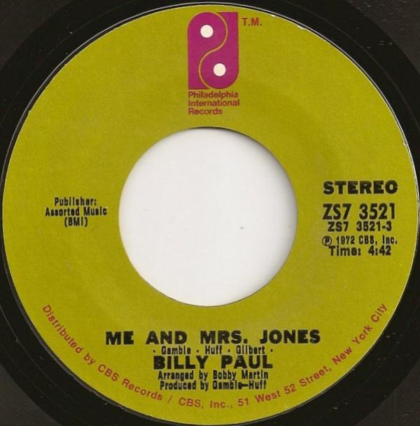 Billy Paul - Me And Mrs. Jones / Your Song