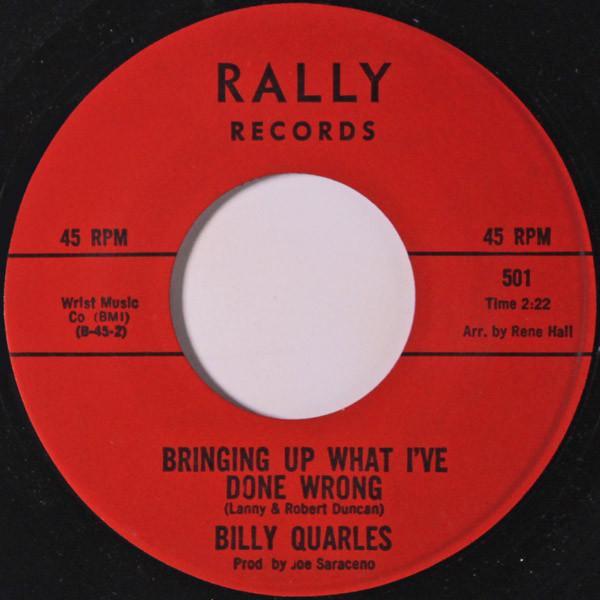 Billy Quarles, Billy & The Ar-Kets - Bringing Up What I've Done Wrong / Little Archie