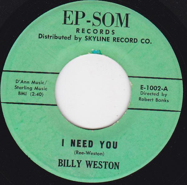 Billy Weston (2) - I Need You