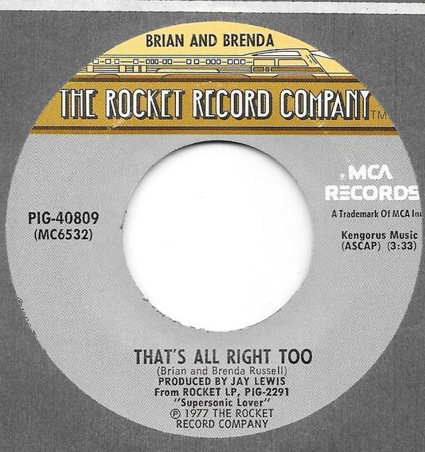 Brian & Brenda Russell - That's Alright Too / Who Loves You