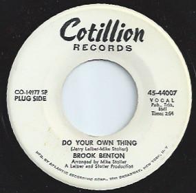 Brook Benton - Do Your Own Thing / I Just Don't Know What To Do With Myself