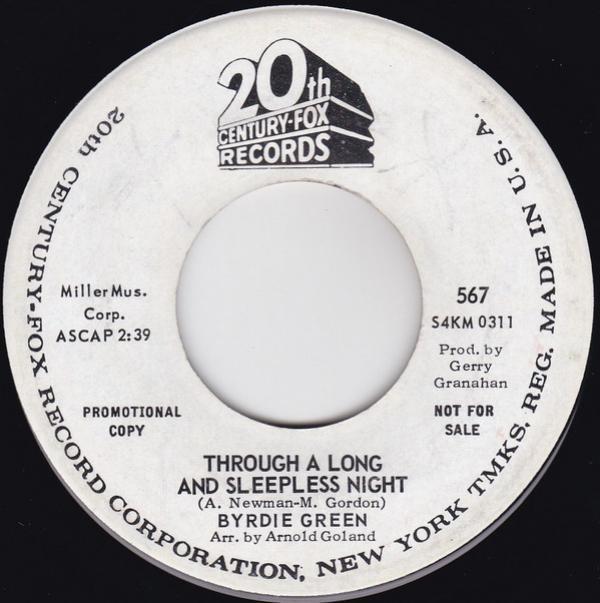 Byrdie Green - Through A Long And Sleepless Night / I Deserve It