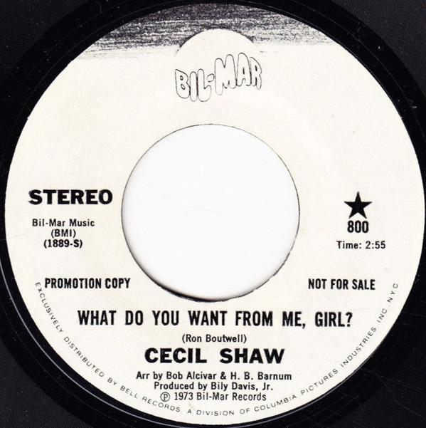 Cecil Shaw - What Do You Want From Me, Girl?