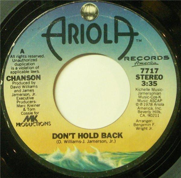 Chanson - Don't Hold Back
