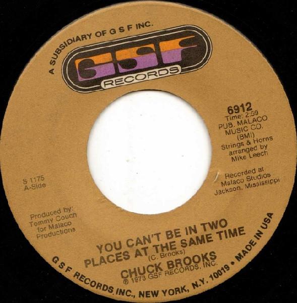 Chuck Brooks - You Can't Be In Two Places At The Same Time / Behind Closed Doors