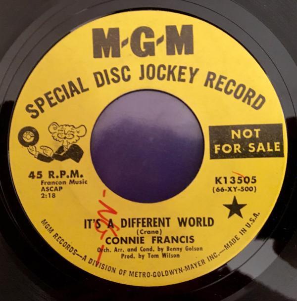 Connie Francis - It's A Different World / Empty Chapel
