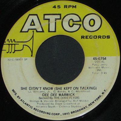 Dee Dee Warwick, The Dixie Flyers - She Didn't Know (She Kept On Talking) / Make Love To Me