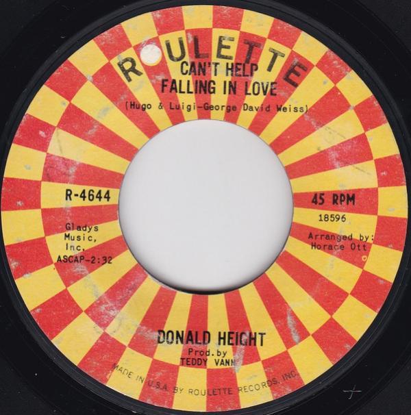Donald Height - Can't Help Falling In Love / Bow 'N Arrow