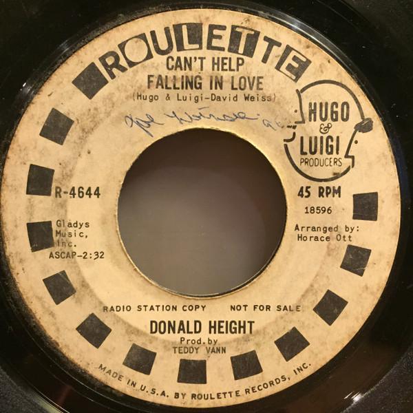 Donald Height - Can't Help Falling In Love / Bow 'N Arrow