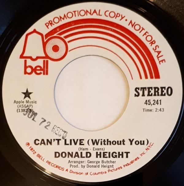 Donald Height - Can't Live (Without You)