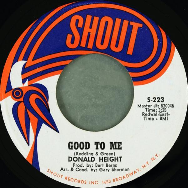 Donald Height - Good To Me / Bona Fide Lover