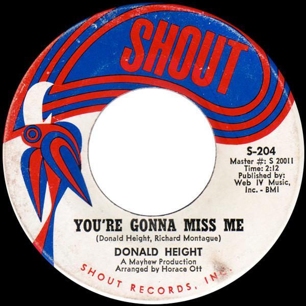 Donald Height - You're Gonna Miss Me / My Baby's Gone