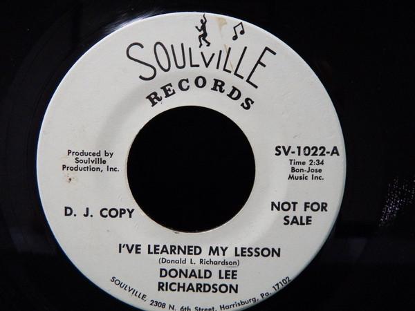Donald Lee Richardson - I've Learned My Lesson / You Got Me In The Palm Of Your Hand