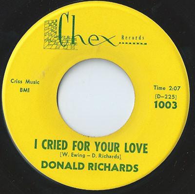 Donald Richards (2) - I Cried For Your Love / Hello Operator