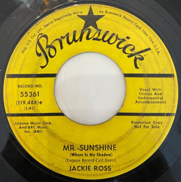 Jackie Ross - Mr. Sunshine (Where Is My Shadow)