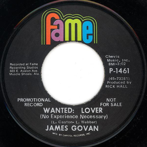 James Govan - Wanted: Lover (No Experience Necessary)