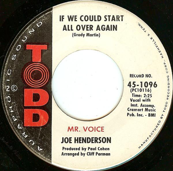 Joe Henderson (2) - If We Could Start All Over Again
