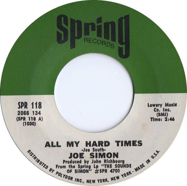 Joe Simon - All My Hard Times / Georgia Blue