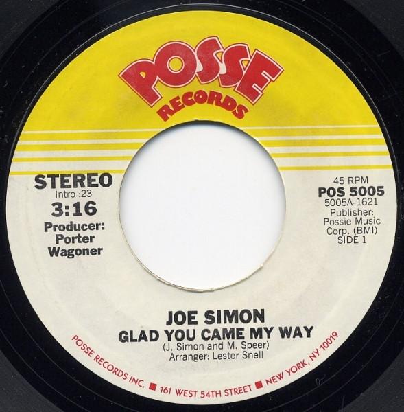 Joe Simon - Glad You Came My Way / I Don't Wanna Make Love