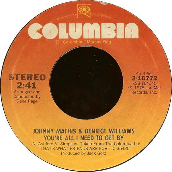 Johnny Mathis, Deniece Williams - You're All I Need To Get By / You're A Special Part Of My Life