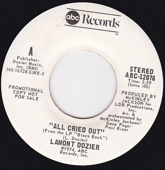 Lamont Dozier - All Cried Out