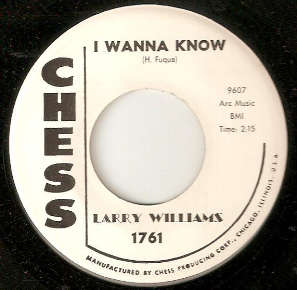 Larry Williams (3) - I Wanna Know / Like A Gentleman Oughta