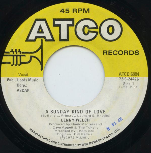 Lenny Welch - A Sunday Kind Of Love