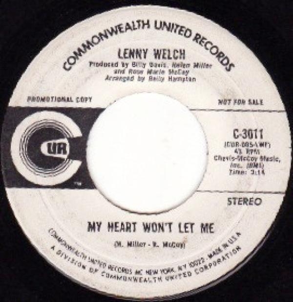 Lenny Welch - My Heart Won't Let Me