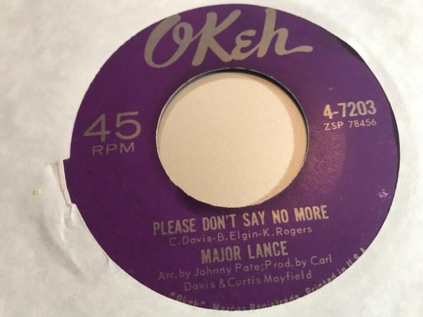 Major Lance - Please Don't Say No More / Rhythm