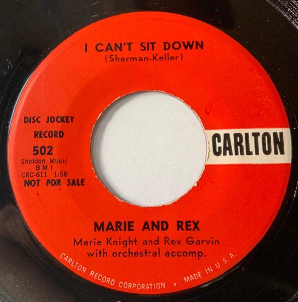 Marie Knight, Rex Garvin - I Can't Sit Down / Miracles