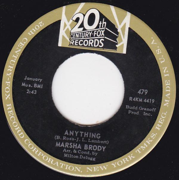 Marsha Brody - Anything / Don't Tell Anyone