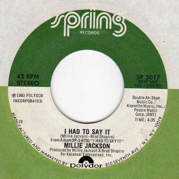 Millie Jackson - I Had To Say It