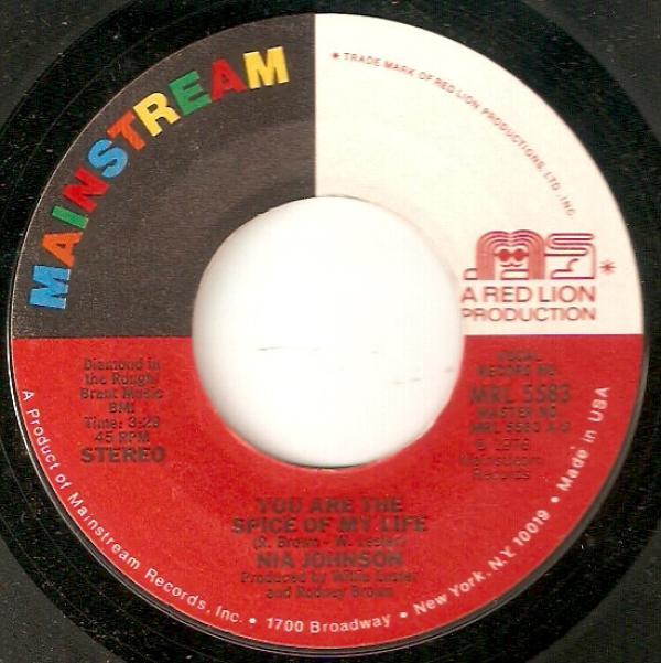 Nia Johnson - You Are The Spice Of My Life / Plain Out Of Luck