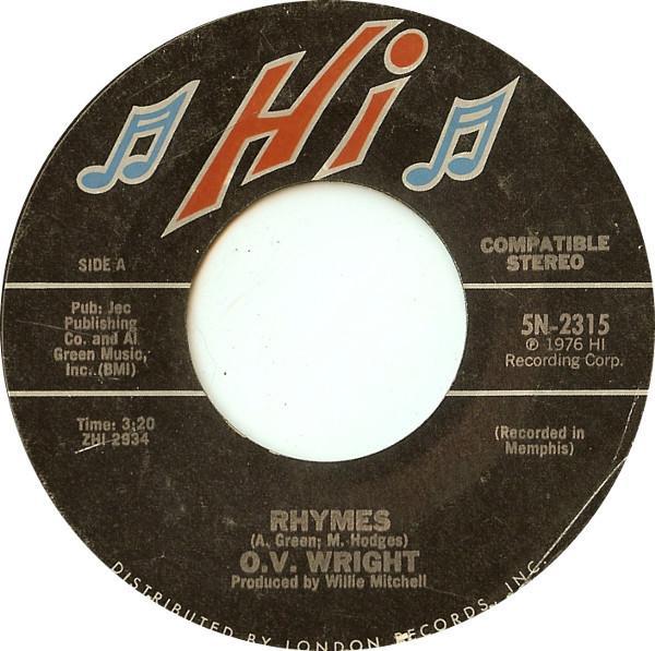O.V. Wright - Rhymes / Without You