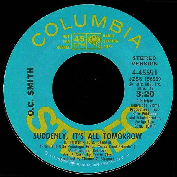 OC Smith - Suddenly, It's All Tomorrow