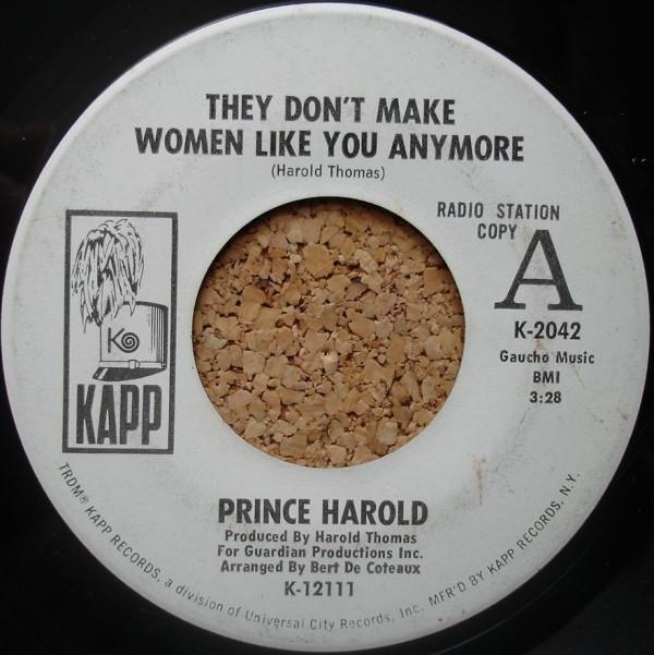 Prince Harold - They Don't Make Women Like You Anymore / My New Found Joy
