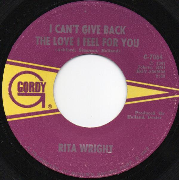 Rita Wright - I Can't Give Back The Love I Feel For You