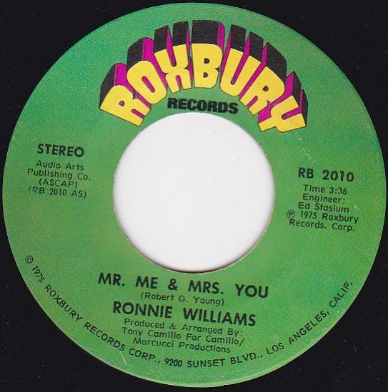 Ronnie Williams  - Mr. Me, Mrs. You / Ain't No Sin To Lie