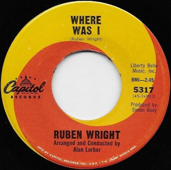 Ruben Wright - Where Was I / Bye Bye