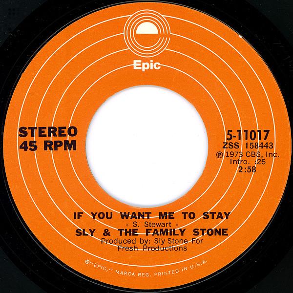 Sly & The Family Stone - If You Want Me To Stay / Thankful N' Thoughtful