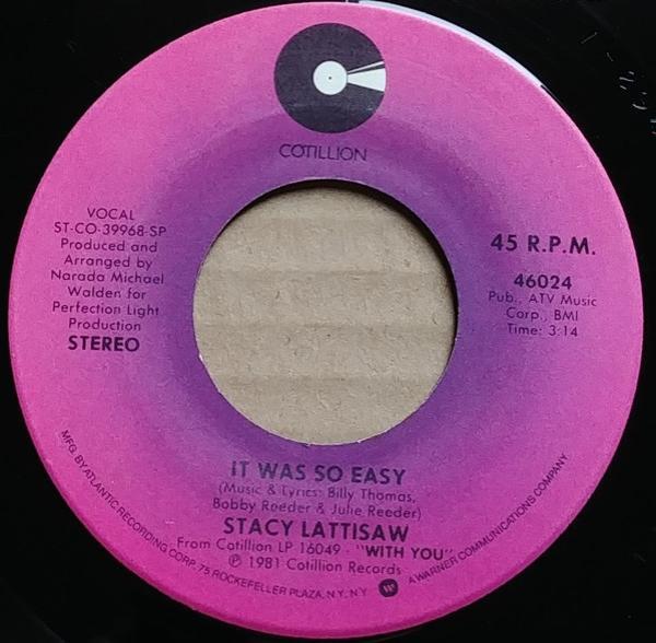 Stacy Lattisaw - It Was So Easy / Screamin' Off The Top