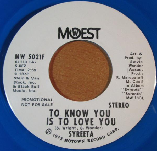 Syreeta - To Know You Is To Love You