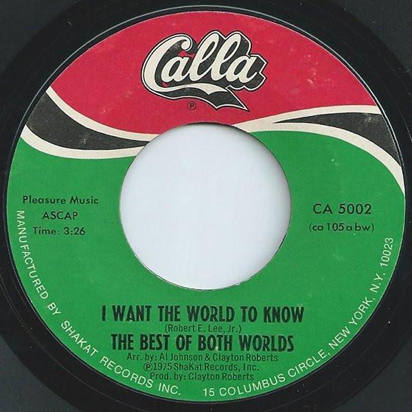 The Best Of Both Worlds - I Want The World To Know / Moma Bakes Biscuits