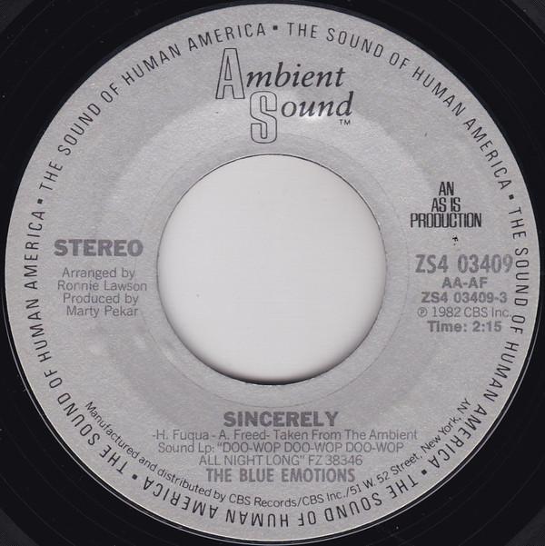 The Blue Emotions - Sincerely