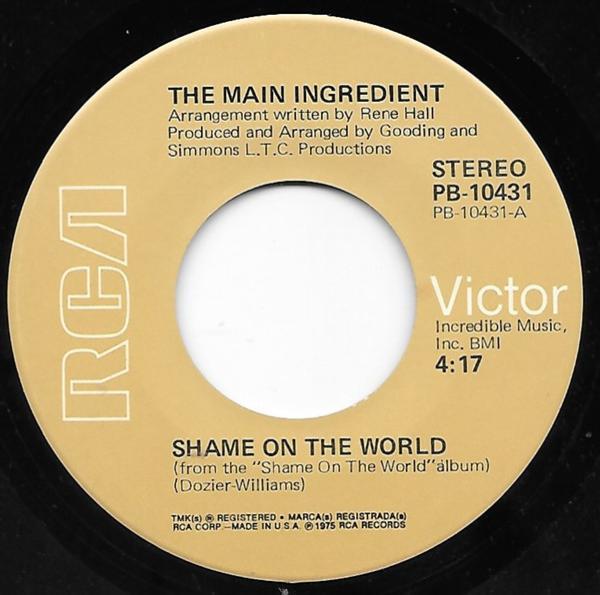 The Main Ingredient - Shame On The World