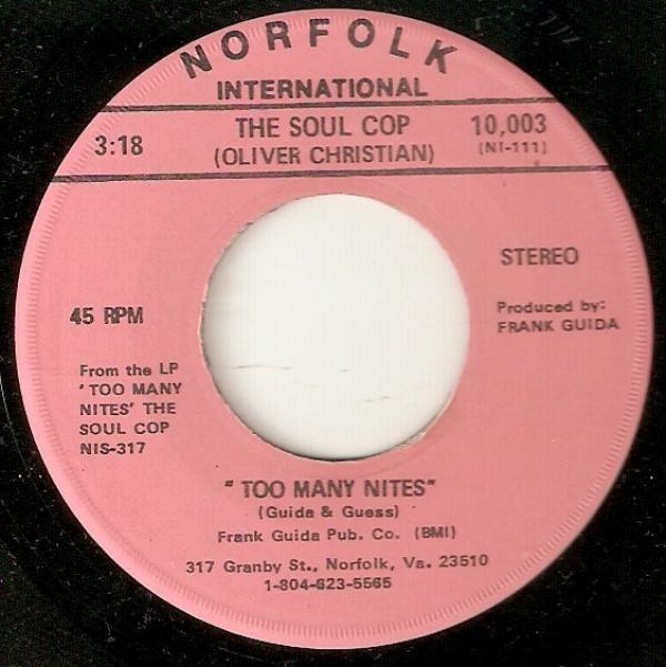 The Soul Cop, Oliver Christian - Too Many Nites